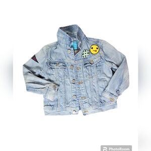 ED Gap Girls Jean Jacket w/ Patches Size S 6/7